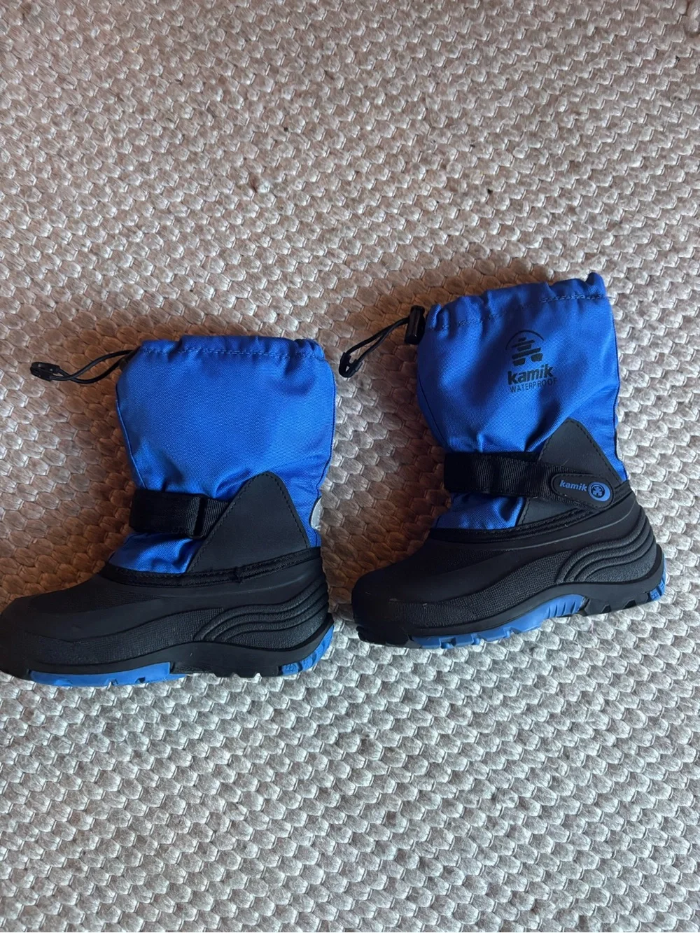 Kamik Kids Blue and Black Waterproof Snow Boots